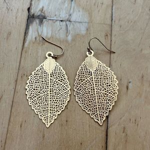 Gold Leaf Large Thin Earring